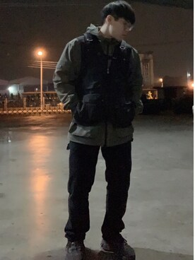 「ZARA（ザラ）のアイテム（ミリタリージャケット、グリーン系）」を使った、Sheng_498756さん（メンズ）の春コーディネート