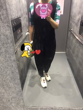 「PLEATS PLEASE（プリーツプリーズ）のアイテム（オールインワン・サロペット）」を使った、ピーナッツさん（レディース・160cm）の夏コーディネート