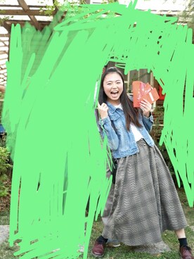 「アイテム（ブーティ、レッド系）」を使った、karin_chen.luさん（レディース・157cm）の春コーディネート