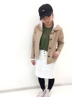 「le.coeur blanc（ルクールブラン）のアイテム（テーラードジャケット、ベージュ系）」を使った、yukariさん（レディース・153cm）の春コーディネート