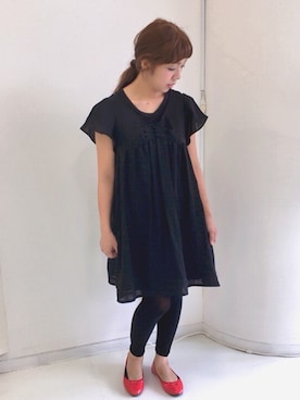 「PAGEBOY（ページボーイ）のアイテム（ワンピース、ブラック系）」を使った、yukariさん（レディース・153cm）の夏コーディネート