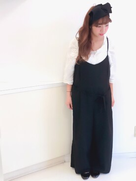 「no brand（ノーブランド）のアイテム（シャツ/ブラウス、ホワイト系）」を使った、yukariさん（レディース・153cm）の夏コーディネート