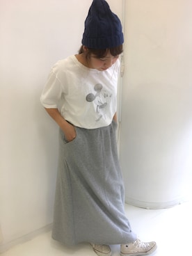 「夏でもニット帽」｜yukariさん（レディース・153cm）の夏コーディネート