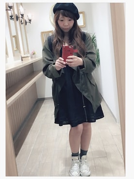 「PAGEBOY（ページボーイ）のアイテム（ワンピース、ブラック系）」を使った、yukariさん（レディース・153cm）の夏コーディネート