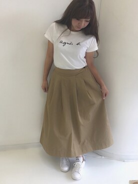 yukariさんの「【大人気・追加生産】チノロングフレアスカート」を使ったコーディネート