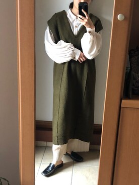 「みどり」｜「アイテム（ワンピース/ドレス）」を使った、runさん（レディース・160cm）の春コーディネート