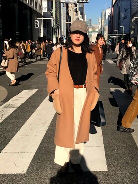 「FREE'S MART（フリーズマート）のアイテム（ダウンジャケット/コート）」を使った、SAKAさん（レディース・156cm）の秋コーディネート