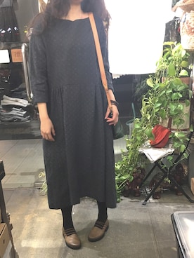 「Onyva（オニヴァ）のアイテム」を使った、甘棠囡さん（レディース・165cm）の冬コーディネート