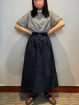 「GU（ジーユー）のアイテム（ベスト、ホワイト系）」を使った、funnyさん（レディース・160cm）の秋コーディネート