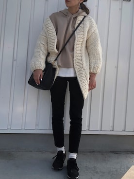 「UNIQLO（ユニクロ）のWOMEN ウルトラストレッチジーンズ（デニムパンツ）」を使った、mamilyさん（レディース・156cm）の冬コーディネート