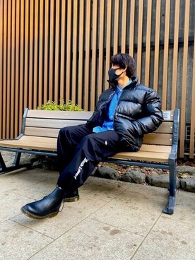 「サイドゴアブーツ」｜Masatoさん（メンズ・180cm・10代）の冬コーディネート