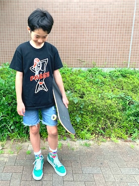 「STANCE（スタンス）のアイテム」を使った、☺︎UYU☺︎さん（キッズ・150cm）の春コーディネート