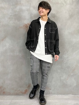 「MinoriTY（マイノリティ）のアイテム（スウェットパンツ）」を使った、strtkgさん（メンズ・172cm）の冬コーディネート