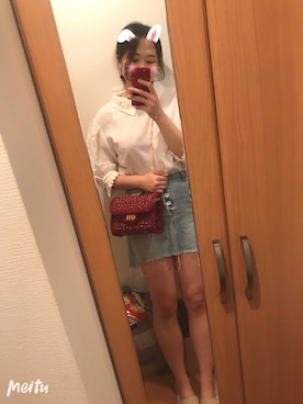 「kutir（クティール）のアイテム（シャツ/ブラウス、ホワイト系）」を使った、Cookiezzyさん（レディース）の夏コーディネート