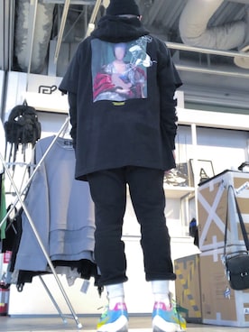 「off white」｜「アイテム（ニットキャップ/ビーニー）」を使った、Armée_miy@さん（メンズ・177cm）の冬コーディネート