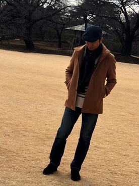 「SHIPS（シップス）のアイテム（ピーコート）」を使った、Yukio Miyazakiさん（メンズ・176cm）の冬コーディネート
