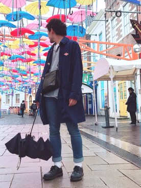 「BEAUTY&YOUTH UNITED ARROWS」｜「アイテム（ステンカラーコート）」を使った、おおはしさん（メンズ・173cm）の春コーディネート