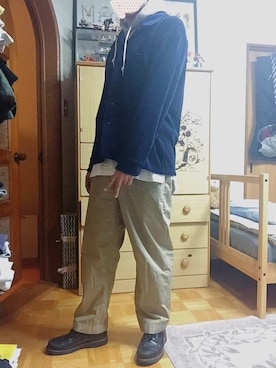 「WOmB（ウーム）のアイテム（トップス）」を使った、おおはしさん（メンズ・173cm）の春コーディネート