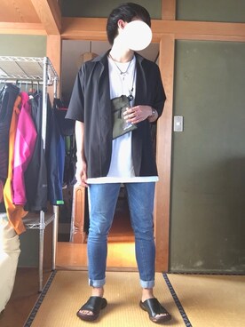 「KRIFF MAYER（クリフメイヤー）のアイテム（バッグ）」を使った、おおはしさん（メンズ・173cm）の夏コーディネート