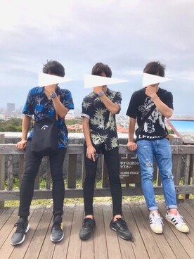 「CONVERSE（コンバース）のアイテム（ショルダーバッグ）」を使った、おおはしさん（メンズ・173cm）の秋コーディネート