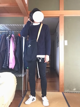 「CONVERSE（コンバース）のアイテム（ショルダーバッグ）」を使った、おおはしさん（メンズ・173cm）の秋コーディネート