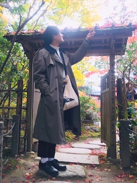 「Polo Ralph Lauren」｜「アイテム（トレンチコート）」を使った、おおはしさん（メンズ・173cm）の秋コーディネート