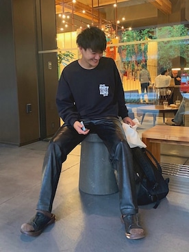 「shei shei co LTD（シェイシェイシーオーエルティディ）のアイテム（スウェット）」を使った、おおはしさん（メンズ・173cm）の秋コーディネート