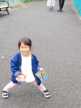 「子供服」｜「アイテム（デニムジャケット）」を使った、mii0407さん（キッズ・90cm）の冬コーディネート