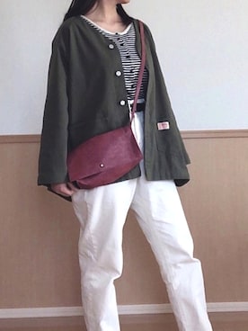 「Java（ジャバ）のアイテム（カバーオール）」を使った、kaponさん（レディース・155cm）の春コーディネート