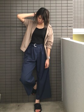 「ビッグシャツ」｜「アイテム（腕時計）」を使った、Luuuさん（レディース・168cm）の夏コーディネート