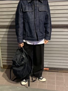 「STUDIO NICHOLSON（スタジオニコルソン）のアイテム（ジャケット/アウター）」を使った、草野翔伍さん（メンズ・164cm）の冬コーディネート