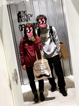「Carhartt WIP（カーハートダブリューアイピー）のアイテム（ナイロンジャケット）」を使った、n.さん（レディース・163cm）の冬コーディネート
