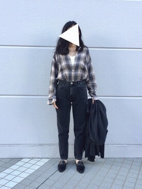 「ADAM ET ROPE'（アダムエロペ）のアイテム（ステンカラーコート）」を使った、M.さん（レディース・158cm）の秋コーディネート