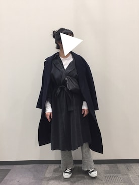 「ADAM ET ROPE'（アダムエロペ）のアイテム（ステンカラーコート）」を使った、M.さん（レディース・158cm）の冬コーディネート
