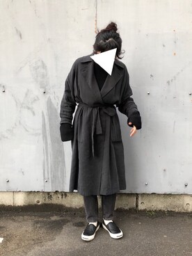 「ADAM ET ROPE'（アダムエロペ）のアイテム（ステンカラーコート）」を使った、M.さん（レディース・158cm）の春コーディネート