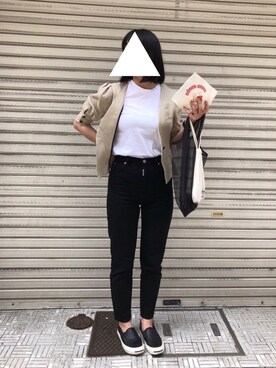 「TODAYFUL（トゥデイフル）のアイテム（ノーカラージャケット）」を使った、M.さん（レディース・158cm）の春コーディネート