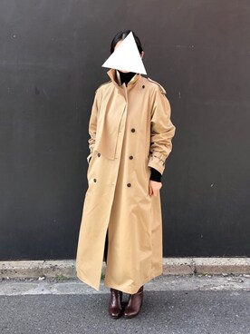 「ROKU」｜「アイテム（トレンチコート）」を使った、M.さん（レディース・158cm）の冬コーディネート