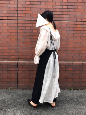 「アイテム（ドレス、グレー系）」を使った、M.さん（レディース・158cm）の秋コーディネート