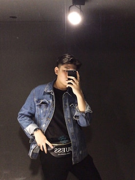 「CASIO」｜「アイテム（デニムジャケット）」を使った、IG :  ned915ben さん（メンズ・178cm）の秋コーディネート