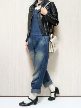 「Johnbull Private labo（ジョンブルプライベートラボ）のアイテム（オールインワン・サロペット）」を使った、zyun1977bさん（レディース・162cm）の春コーディネート