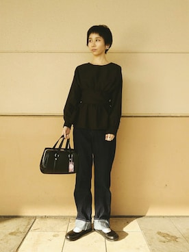 「Handmade（ハンドメイド）のアイテム（キーホルダー）」を使った、社ワさん（レディース・161cm）の冬コーディネート