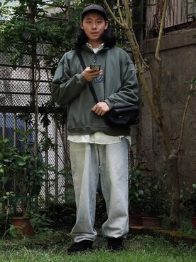 「FILA（フィラ）のアイテム（スタジャン）」を使った、sinhasbiさん（メンズ・177cm）の夏コーディネート