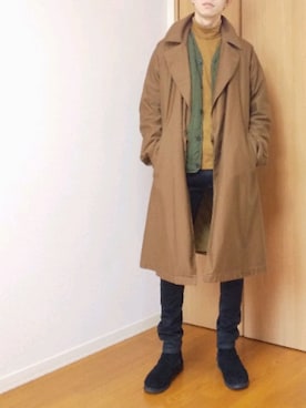 「JOURNAL STANDARD relume（ジャーナルスタンダード　レリューム）のアイテム（ステンカラーコート）」を使った、 yujiさん（メンズ・176cm）の冬コーディネート