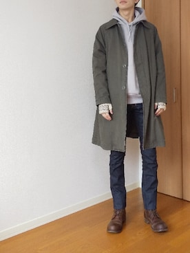 「ワークブーツ」｜「アイテム（その他アウター）」を使った、 yujiさん（メンズ・176cm）の冬コーディネート