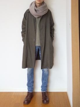 「ワークブーツ」｜「アイテム（その他アウター）」を使った、 yujiさん（メンズ・176cm）の春コーディネート