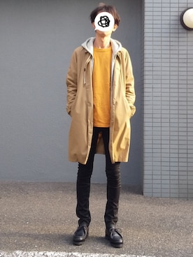 「パラブーツ」｜「アイテム（ステンカラーコート）」を使った、 yujiさん（メンズ・176cm）の春コーディネート