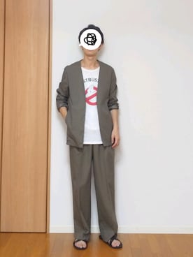 「ラブアンドピース2020」｜「アイテム（ノーカラージャケット）」を使った、 yujiさん（メンズ・176cm）の秋コーディネート