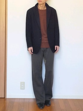 「アイテム（スウェットパンツ、ブラウン系）」を使った、 yujiさん（メンズ・176cm）の冬コーディネート