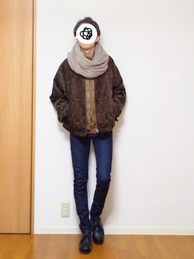 「MONKEY TIME（モンキータイム）のアイテム（ノーカラージャケット）」を使った、 yujiさん（メンズ・176cm）の冬コーディネート