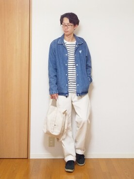 「Guess（ゲス）のアイテム（ブルゾン）」を使った、 yujiさん（メンズ・176cm）の冬コーディネート